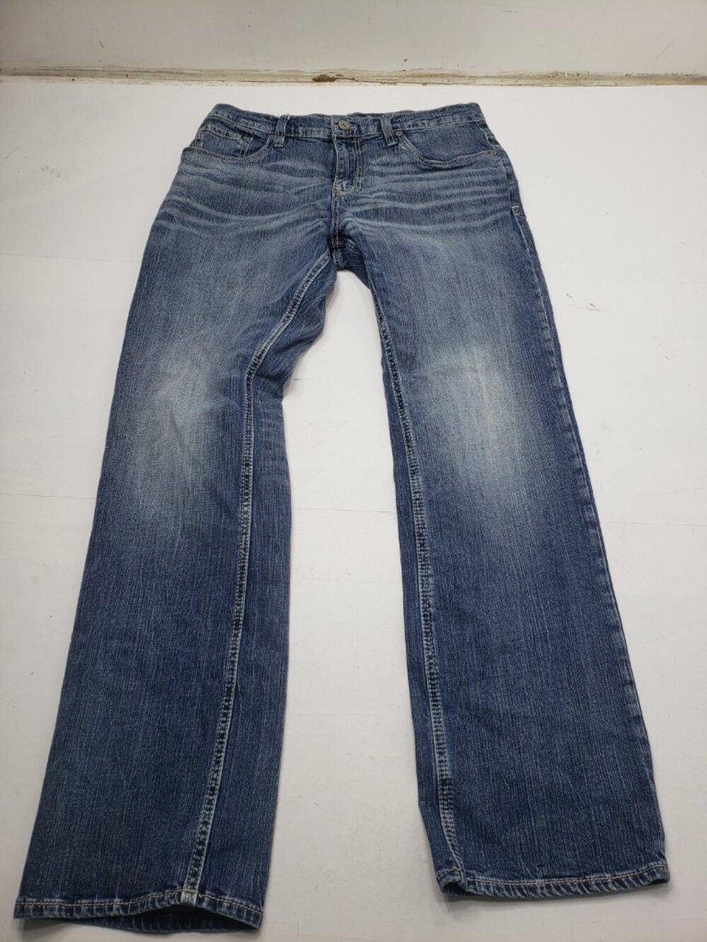 BKE Jake Men's Jeans 34x34 Bootcut Medium Wash Stretch Denim Blue Buckle